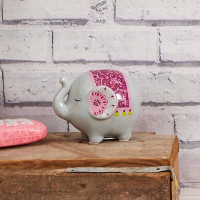 Mandala Elephant Money Box