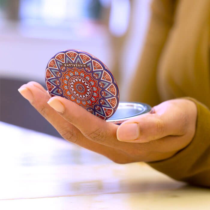 Specchietto da Borsetta con Disegno Mandala