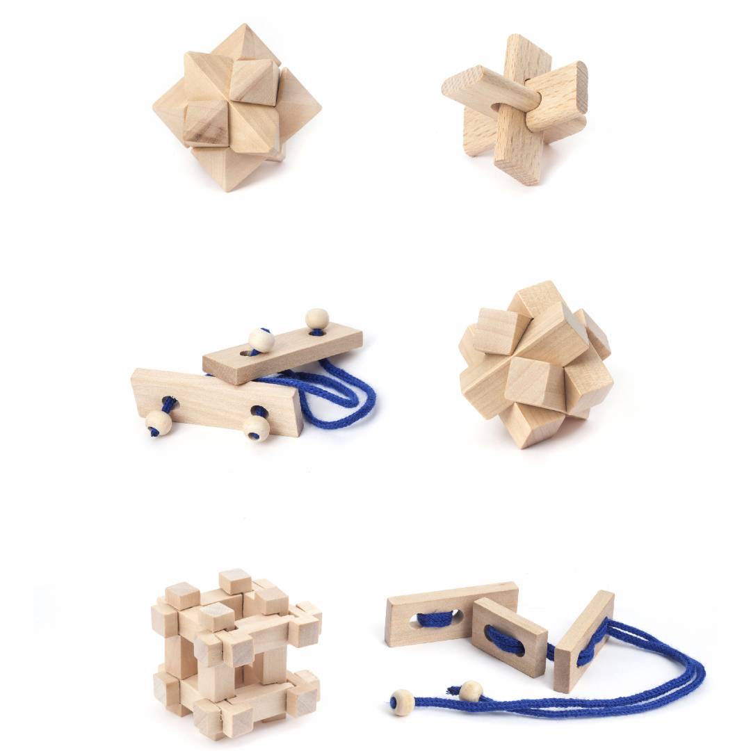 Mini-Holzpuzzle-Set