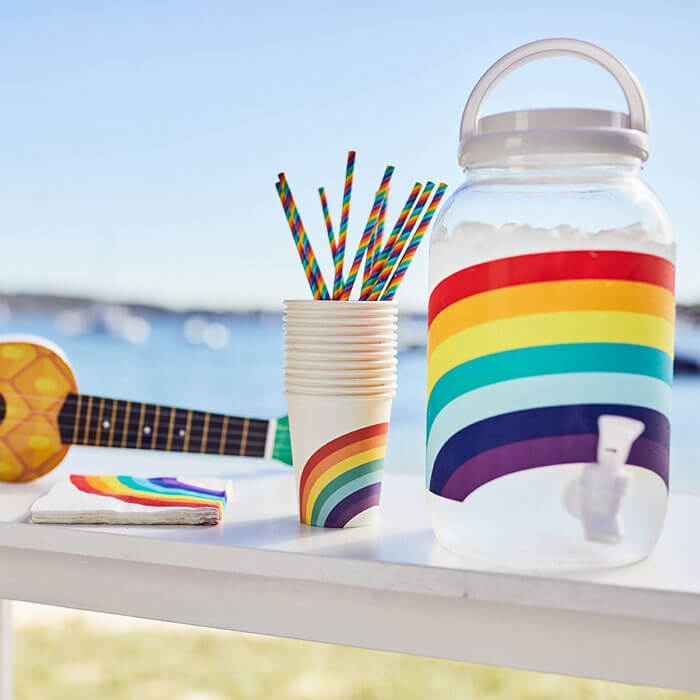 Set Dispenser per Bevande Party Arcobaleno