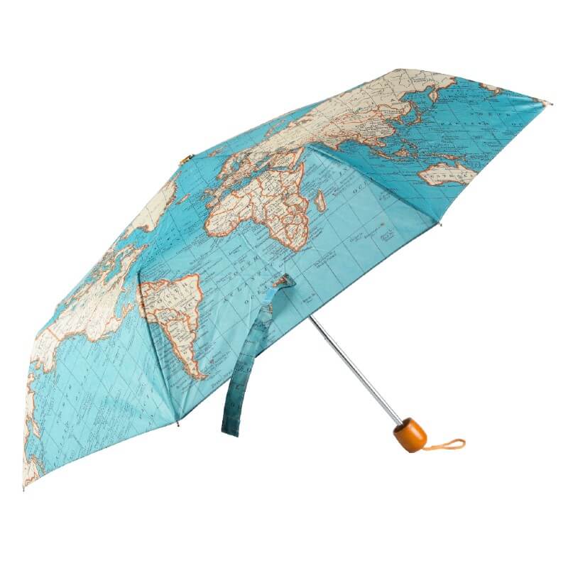 Vintage Map Folding Umbrella