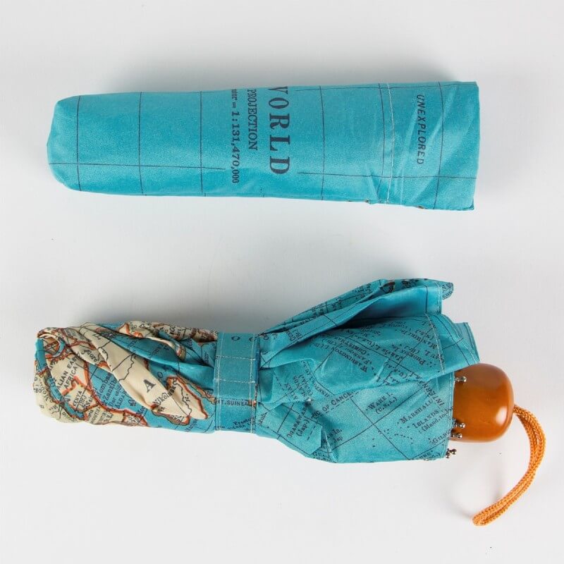 Vintage Map Folding Umbrella