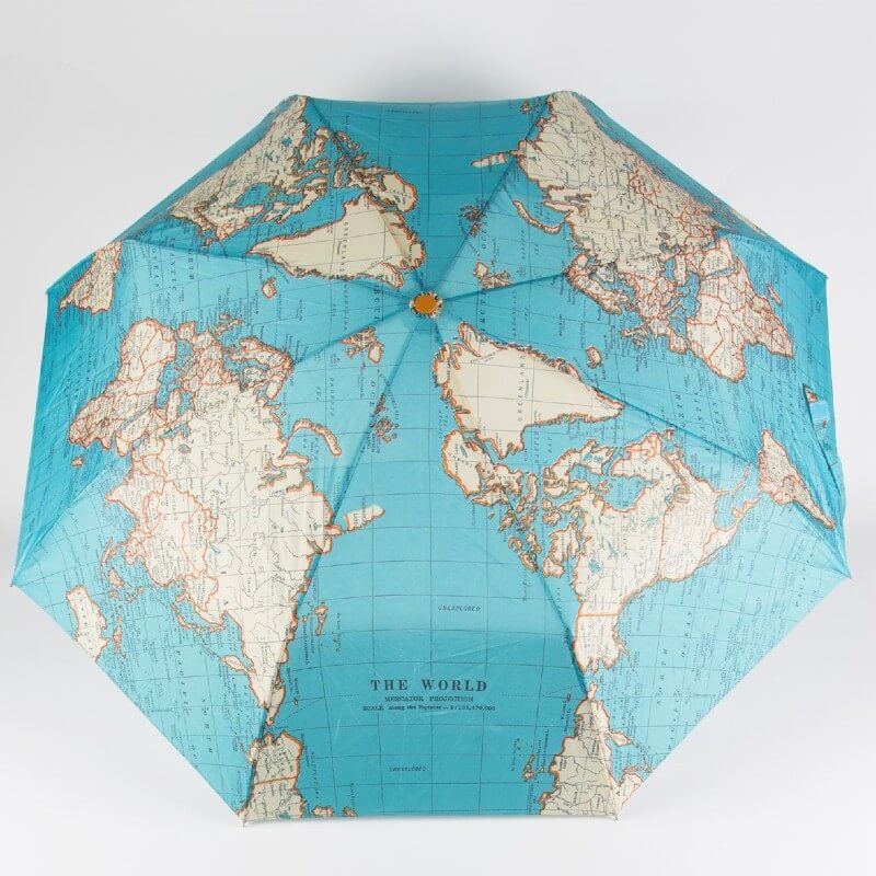 Vintage Map Folding Umbrella