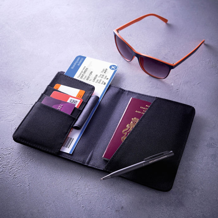 Travel Wallet Black & Grey