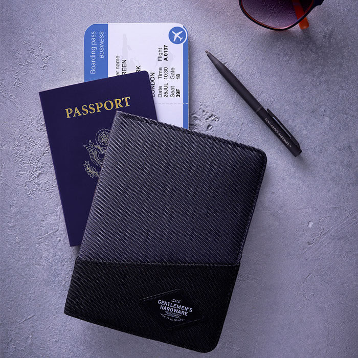 Travel Wallet Black & Grey