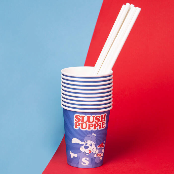 Slush Puppie Becher und Trinkhalm Set