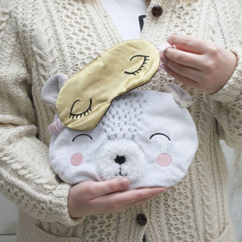 Coussin Chauffant et Masque de Sommeil Ourson