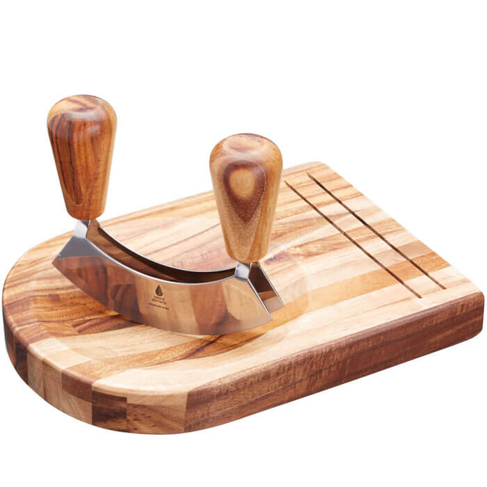 Acacia Wood Hachoir Set