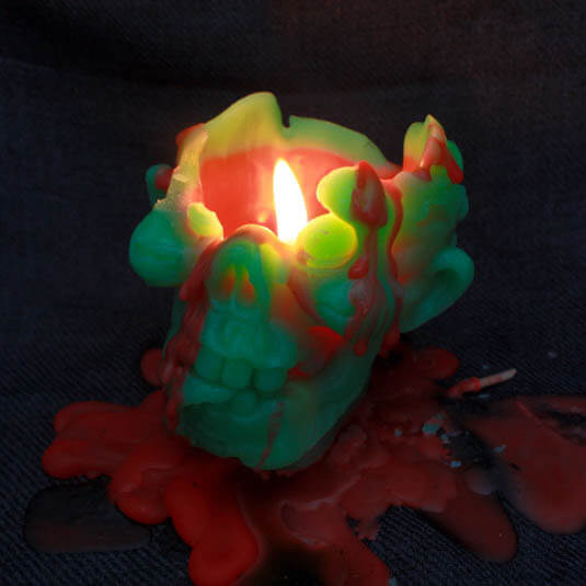 Zombie Head Candle
