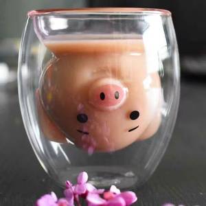 Tasse en Verre Cochon
