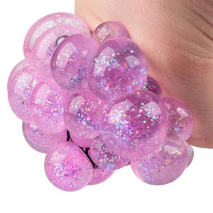 Balle antistress Super nounours à paillettes rose –