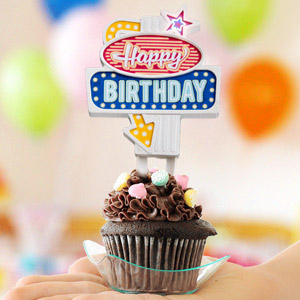 Flashing Happy Birthday Cake Topper