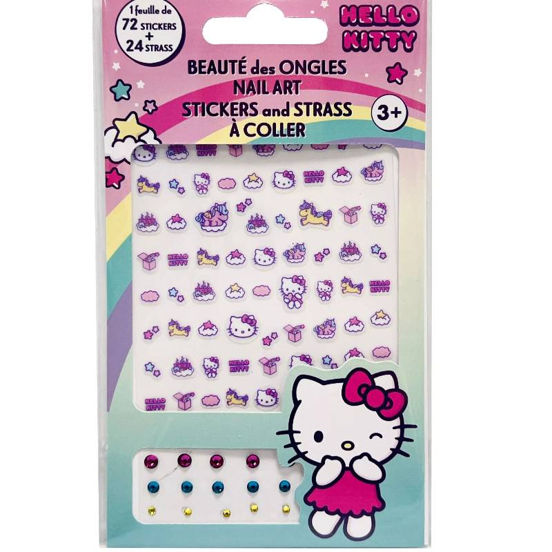 Hello Kitty Nail Stickers and Rhinestones