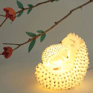 Mother and Baby Hedgehog Lamp