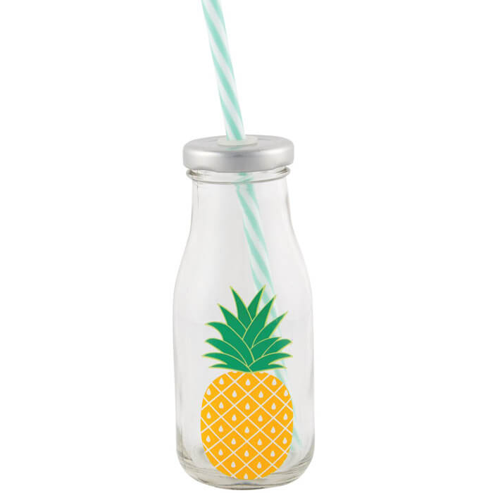 Tropical Pineapple Mini Milk Bottle