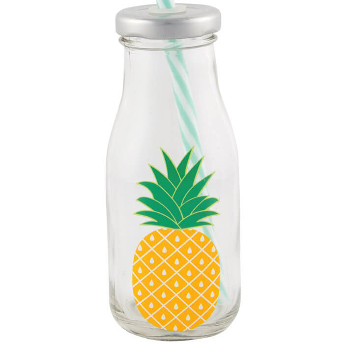 Tropical Pineapple Mini Milk Bottle