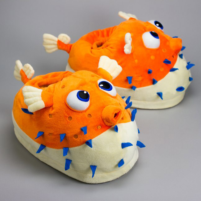 Giant Pufferfish Slippers