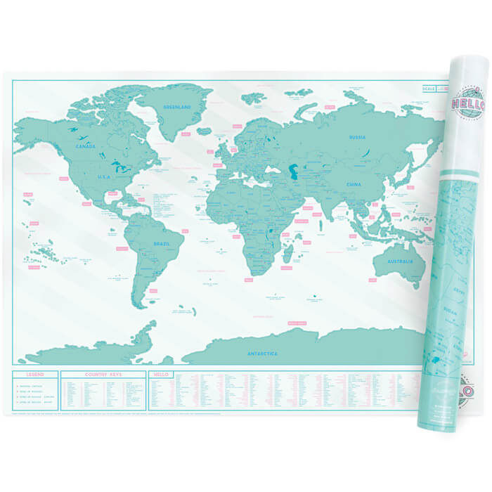 Carte du Monde  Gratter Hello