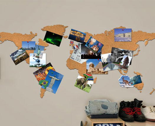 Cork Board World Travel Map