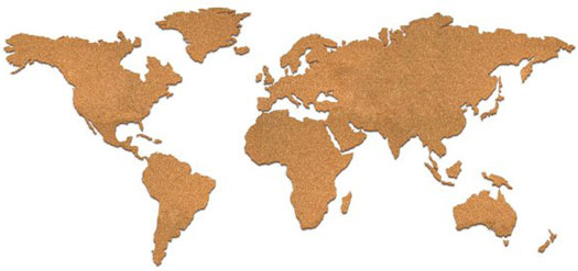 Cork Board World Travel Map