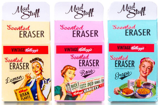 Kellogg's Vintage Milk Carton Scented Eraser Set