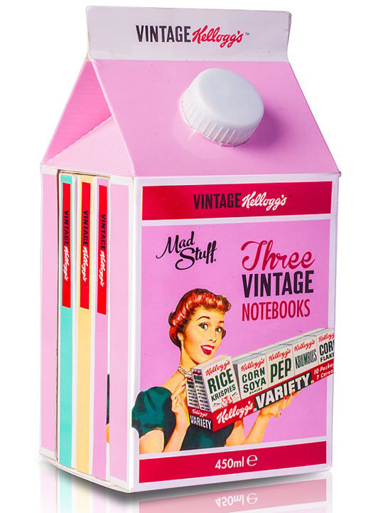 Kellogg's Vintage Milk Carton Notebooks Set