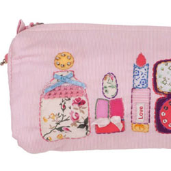 Button Girl Embellished Make Up Bag