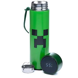 Minecraft Creeper Thermosflasche mit Digitalthermometer