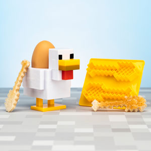 Coquetier Poule et Moule  Toast Pelle Minecraft