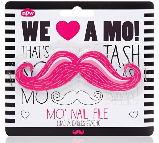 Pink Moustache Nail File