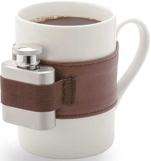 Tasse mit Flachmann