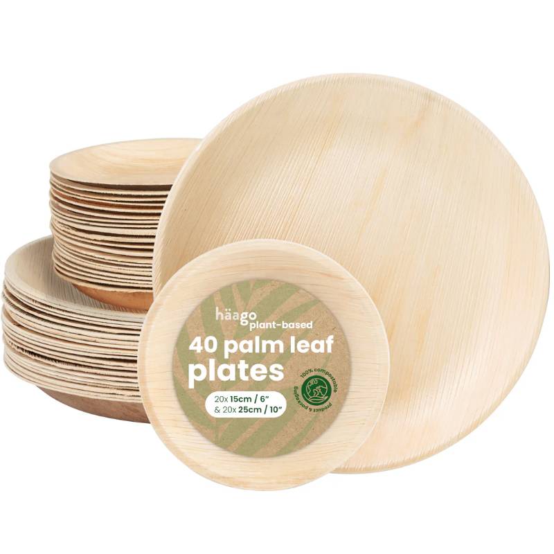 40-teiliges Palmblatt-Teller-Set