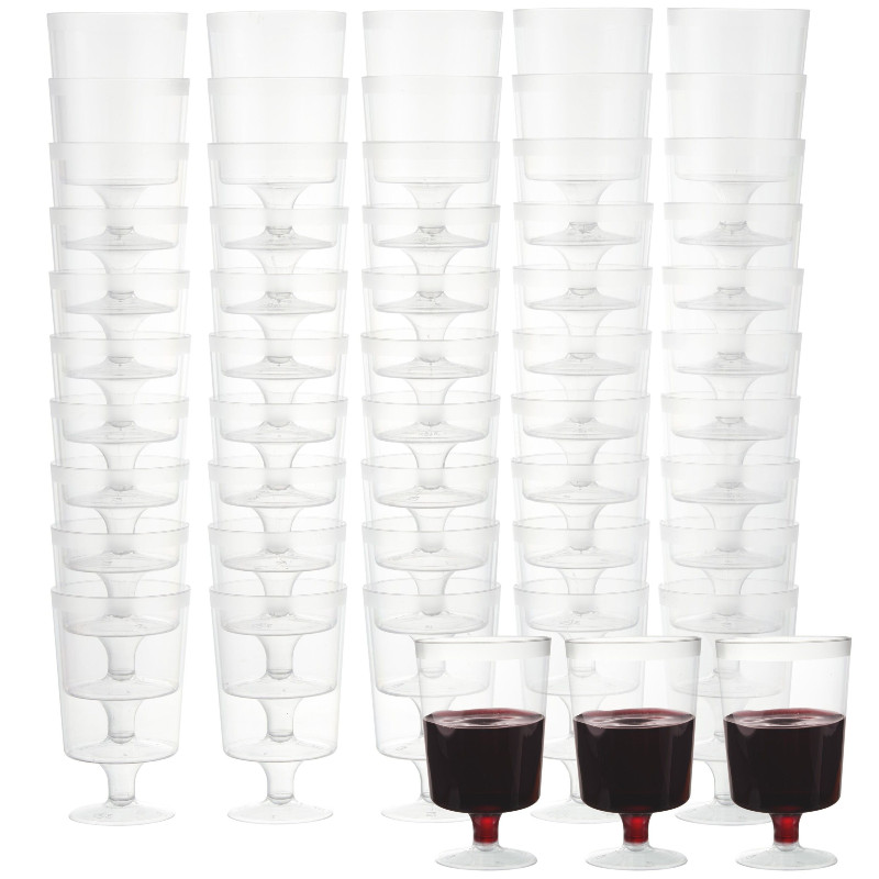 50 Multi-Use Plastic Wine Glasses