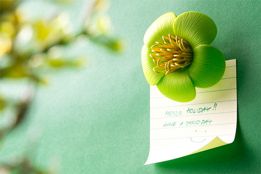 Blossom Paperclip holder Green