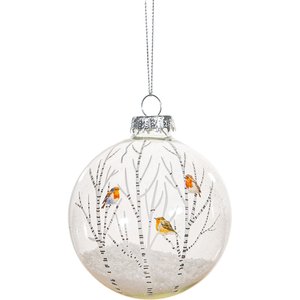 Rotkehlchen Weihnachtskugel Winter