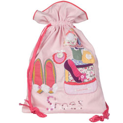 Button Girl Embroidered Shoes Bag