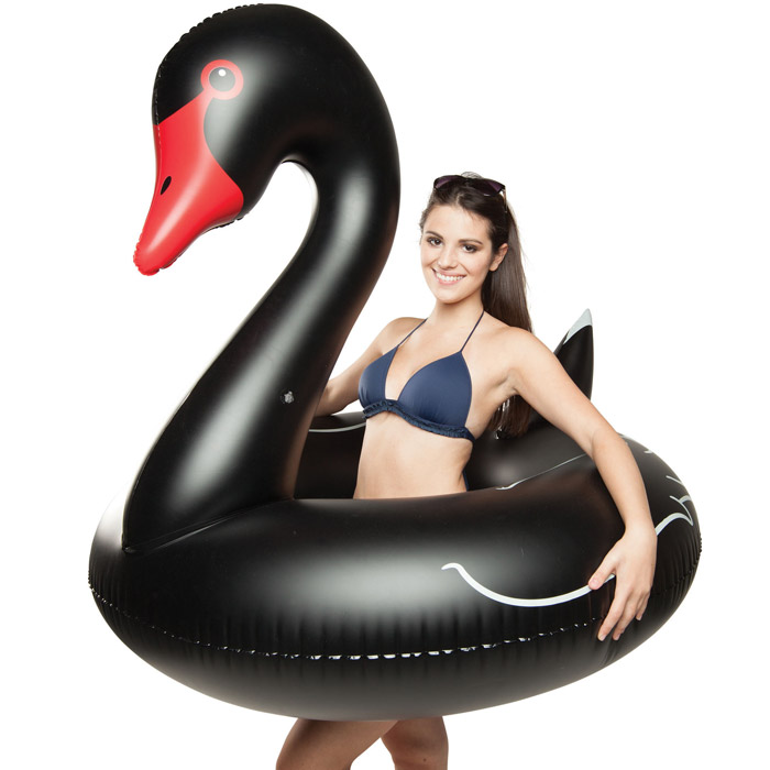 Giant Black Swan Pool Float