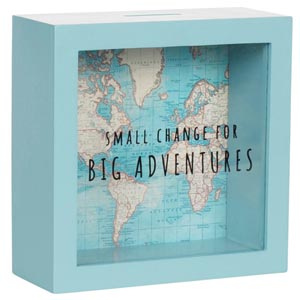 Vintage Map Big Adventures Money Box