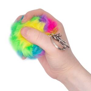 Furry Squish Ball Keychain