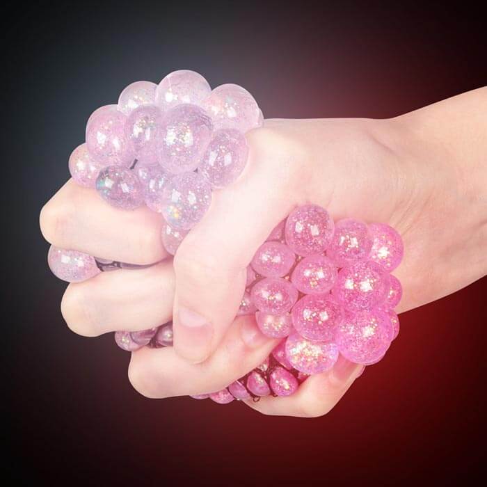 Light-Up Glitter Squishy Mesh Ball