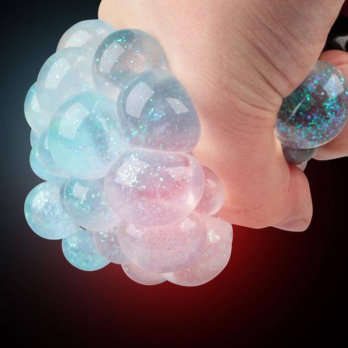 Light-Up Glitter Squishy Mesh Ball