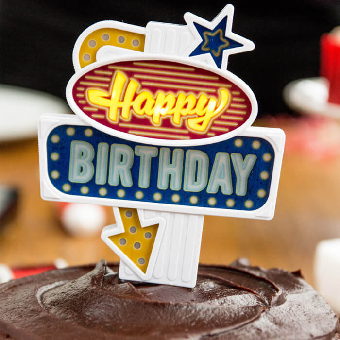 Flashing Happy Birthday Cake Topper