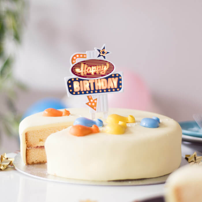 Flashing Happy Birthday Cake Topper