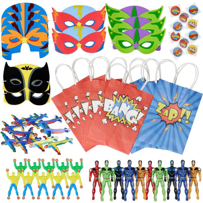60 Piece Superhero Party Bags Set