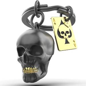 Black Skull Keyring