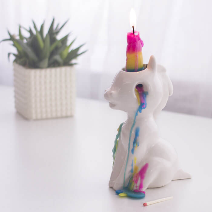 Crying Unicorn Candle