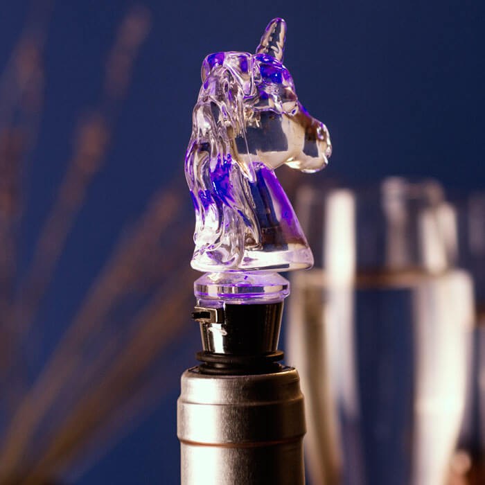 Bouchon de Bouteille de Vin Lumineux Licorne