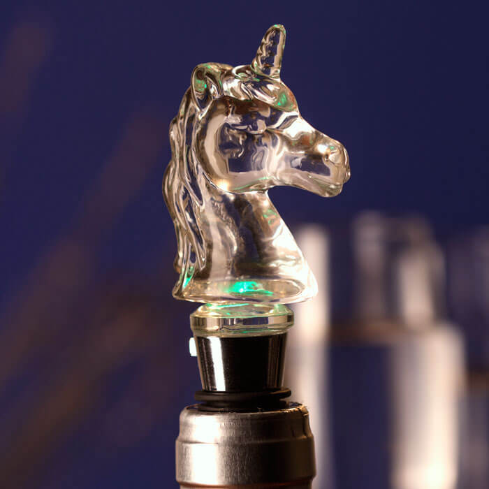 Bouchon de Bouteille de Vin Lumineux Licorne