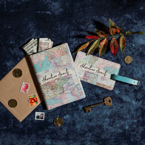 Vintage Map Collage Travel Set