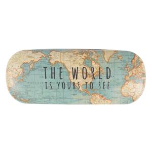 Vintage Map Glasses Case